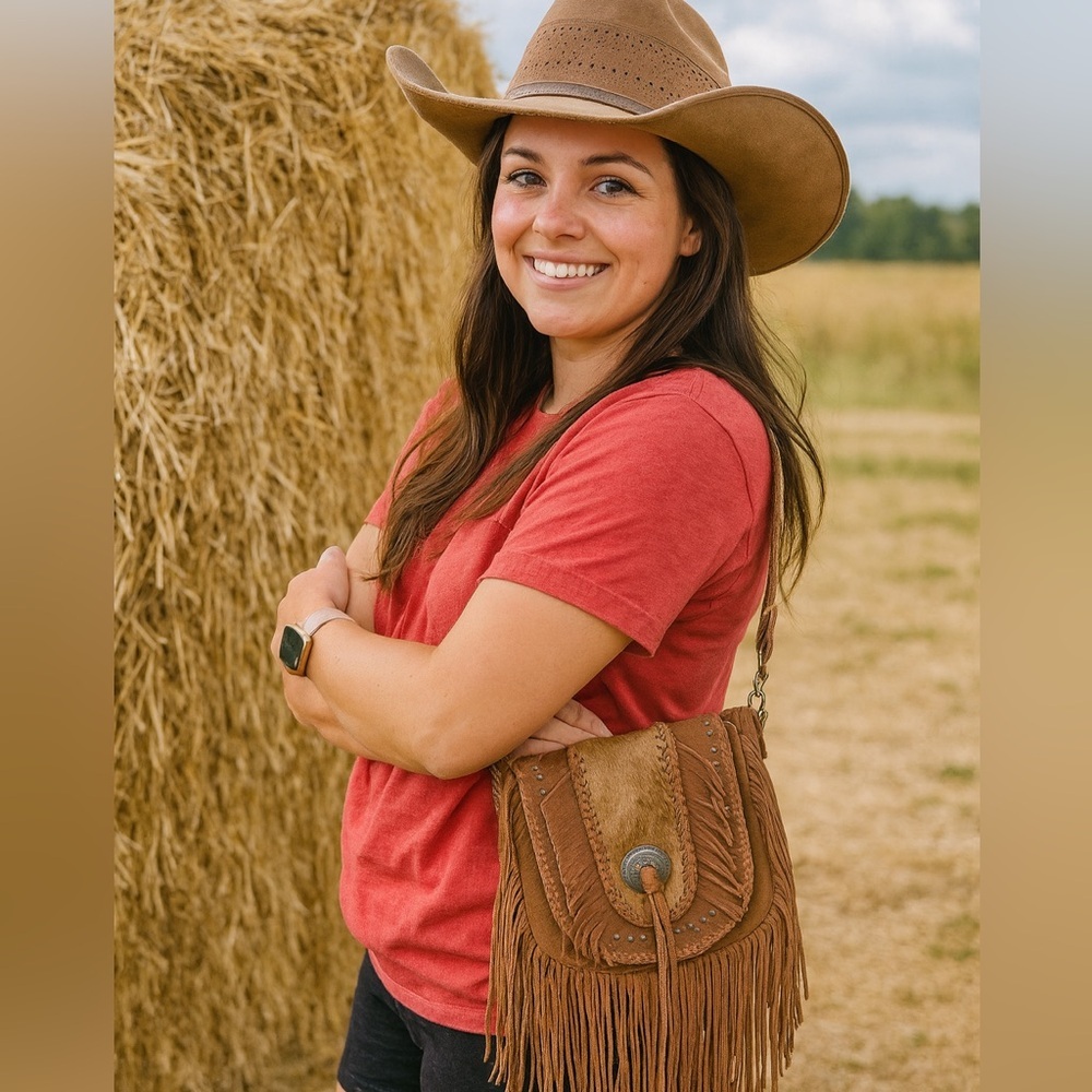 Montana West Brown Leather Fringe Crossbody Bag - Picture 2 of 11